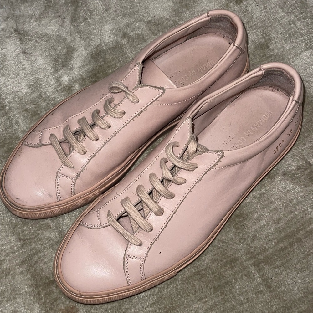 Men's Pink Leather Sneakers